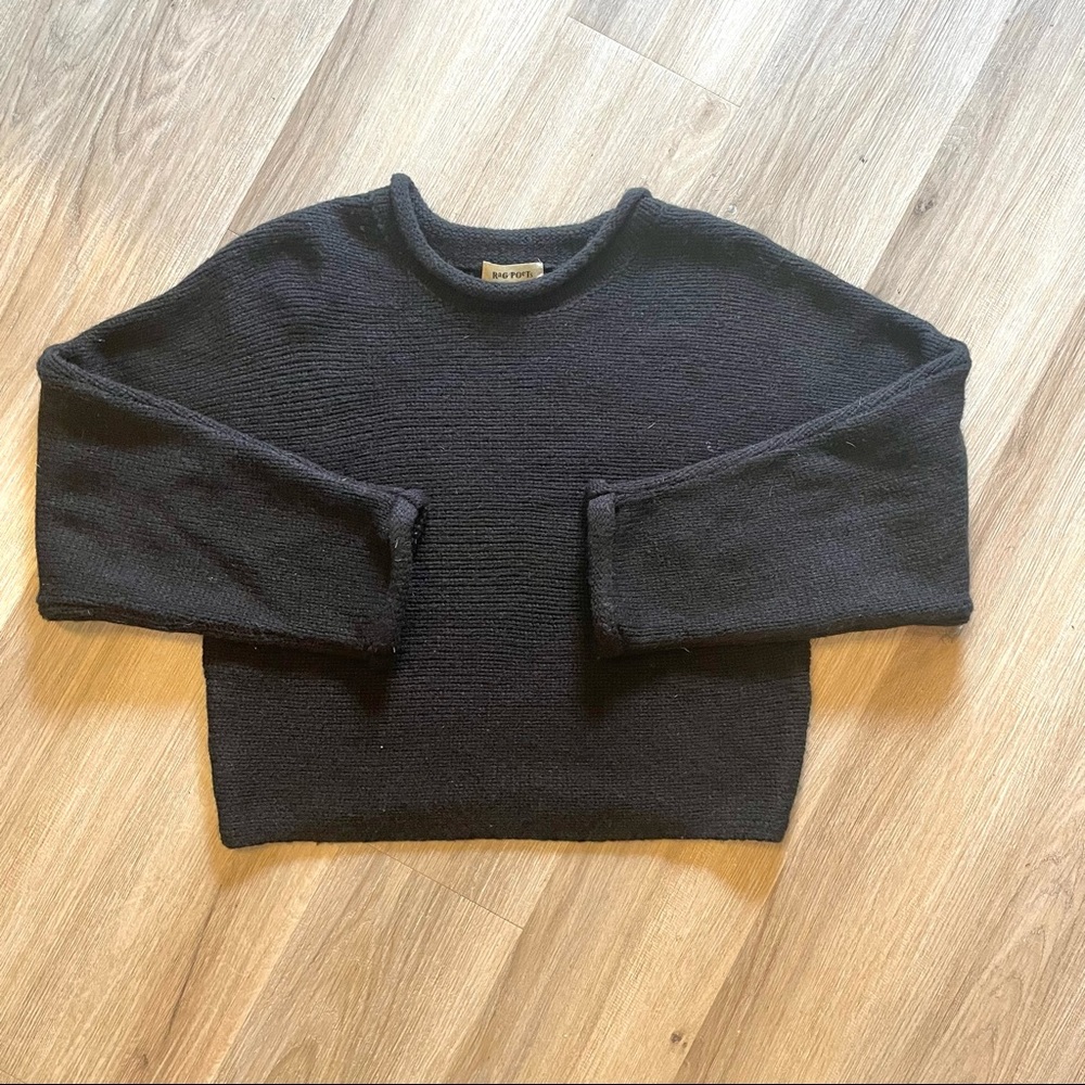 Rag Poets black cropped sweater xs